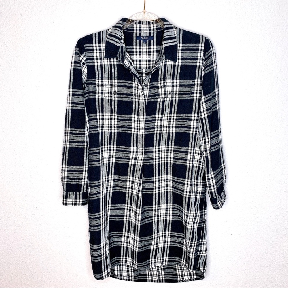 Madewell plaid flannel shirt dress